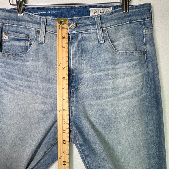 AG Jeans Farrah Boot Crop High Rise Womens Size 30 Raw Hem AG-Ed Denim Blue - Picture 6 of 16